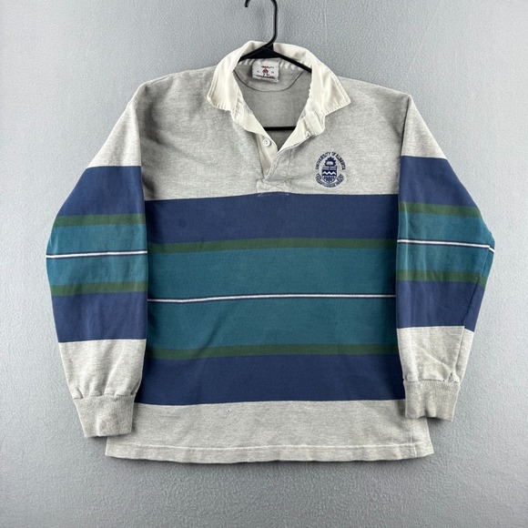 Barbarian Other - Vintage University of Alberta Rugby‎ Shirt Mens XL Gray Barbarian Cotton 90s